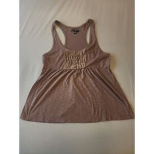 American Eagle Outfitters‎ Brown Ruffle Front Tank Top Women's Size S
